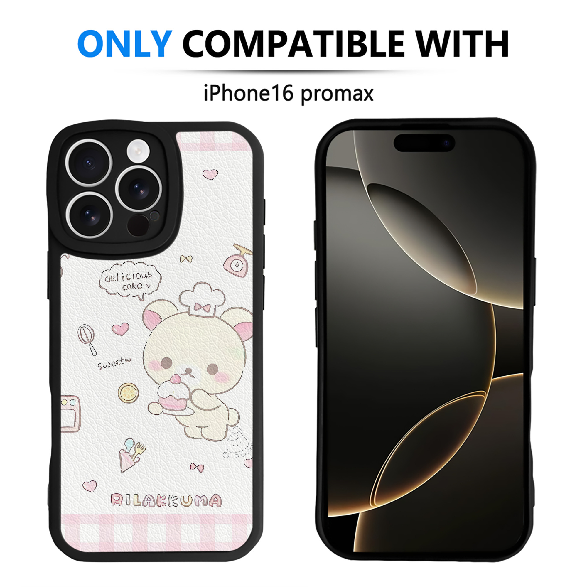（画像用） リラックマ リラックマ キイロイトリ Rilakkuma Korilakkuma Kiiroitori 【iPhone 16シリーズ対応】シリコンスマホケース（レザー調） 材質：シリコン